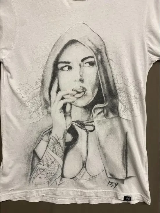 effekt Artist Collection Artwork By IZZY White Graphic T-Shirt Size S - Picture 4 of 8